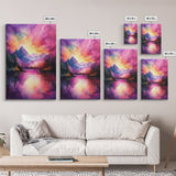 Cute Fantasy Landscape Wall Art Canvas Print, Nursery Decor, Kid's Room Wall Art, Home Decor For Girl's Dorm
