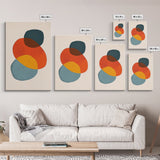 Abstract Geometric Print, White Background Modern Abstract Art, Mid-Century Modern Art, Red Blue and Yellow Art Ready To Hang