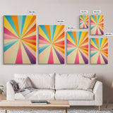 Raspberry Pink, Mikado Yellow, Cerulean and Orange Peel Wall Art, Boho Mid Century Modern Home Decor, Minimalist Canvas Print