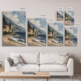Italy Wall Art - Modern Minimalist Home Decor - Italian Seaside Seascape Print - Impasto Style Print - Home Decor