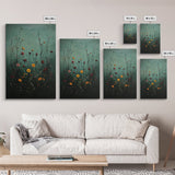 Moody Wild Flowers Print, Framed Canvas, Boho Decor, Wildflowers in a Rain Storm, Modern Farmhouse, Rustic Decor