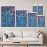 Botanical Wall Art Framed Canvas Print, Bright Blue Wild Flower Painting Print, Flower Painting, Girls Room Decor, Gift For Her