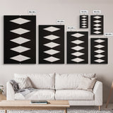 White Diamonds Geometric Aztec Terracota Canvas Print, Modern Farmhouse, Southwestern Art, Arizona Art, Black and White Wall Art