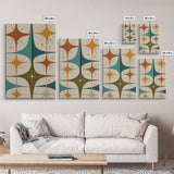 Art Deco Star Burst Canvas Print Wall Art, Retro 1950s Style, Starburst, Mid-Century Modern Wall Art, Minimalist Home Decor, Modern Art