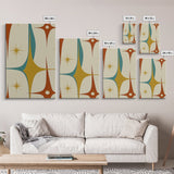1950s Style Retro Starburst, Pastel Colors, Canvas Print, MCM Wall Art Home Decor