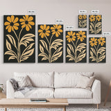 Minimalist Framed Canvas Print Wall Art Botanical Print Flower Wall Art Floral Orange Flower Art Boho Modern Farmhouse Home Decor