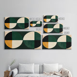 Extra Large Canvas Art MCM Geometric Wall Art Framed Canvas Print Emerald Green