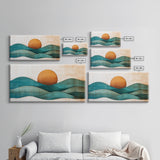 Abstract Minimalist Art Deco Landscape Canvas Print, Boho Home Decor, Bohemian Wall Art, Tiny House Wall Art