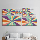 Mid Century Modern Framed Bauhaus Style Wall Art, Canvas Retro Decor, Horizontal Panoramic Wide and Narrow Wall Art Painting