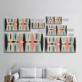 Mid-Century Modern "Eyes" Canvas Print, Wood Framed Waoo Art, MCM Style Home Decor, 1950s Style Art