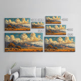 Home On The Mountains Framed Canvas Print, Southwestern Wall Art, Beautiful Home Decor For Above Sofa Or Couch, Rustic Farmhouse Art