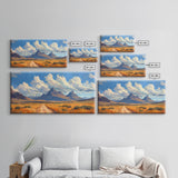 Desert Dirt Roads Framed Canvas Wall Art, Beautiful Arizona Day, Desaturated Wall Art, Rustic Farmhouse Decor, Southwestern Pueblo Art