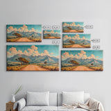 Nevada Desert Dirt Road Framed Canvas Print, Nature Print, Minimalist Wall Art, Life In The Desert, Rustic Farmhouse Above Sofa Wall Art