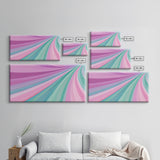 Pink Blush and Turquoise Abstract MCM Style Wall Art Framed Canvas Print, Trendy Preppy Wall Decor, Mid-Century Modern Abstract Decor