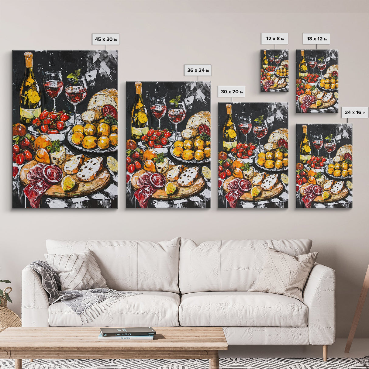 Retro Kitchen Wall Art Framed Canvas Print, Kitchen Painting, Dining Room Decor, Wedding Gift Idea, Rustic Farmhouse Home Decor