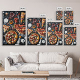 Italian Restaurant Wall Art, Retaurant Decor, Pizza Painting Canvas Print, Kitchen Wall Art, Kitchen Painting, Dining Room Decor
