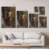Painting of a Male Figure Canvas Print, Gothic Decor, Dark Academia / Macabre Wall Art, Original Satyr Painting
