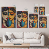 Abstract Madhubani Style Wall Art, Framed Canvas Print, Madhubani Painting, Madhubani Art