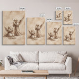Guardian Angel Wall Art, Angel Painting, Canvas Print, Angel Decor, Angelic Wall Art, Cute Cherub Angel Sketch Art