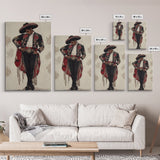 The Matador Oil Painting Canvas Print, Chicano Wall Art, Mexicano Decor, Mexican Inspired Wall Art