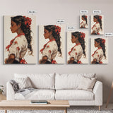 Mexican Art Canvas Print, Romantic Wall Art, Latino Art, Mexicano Wall Art, Tejano Decor, Chicano Painting Wall Art