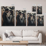 Dark Romance Painting Print, Dark Fantasy Art, Dark Fantasy Home Decor, Gothic Romance Print, Halloween Decor, Couple Gift Idea, Goth Wedding