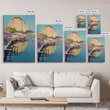Morro Bay, Framed Canvas Print, Painting Morro Bay California, California Home Decor, Painting of Morro Bay Wall Art Canvas Print
