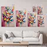Preppy Butterflies Canvas Print, Dorm Room Decor, Oil Painting of Butterflies, Butterfly Wall Art, Butterfly Painting
