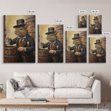 Rats with Jobs, Framed Canvas Print, Rat Painting, The Rat Whiskey Distiller, Cute Rat Home Decor