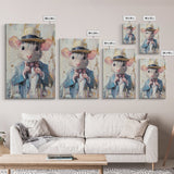 Dapper Rat Gentleman Canvas Print, Pet Rat Prints, Vintage Rat Art, Dressed Pets, Animals in Clothes, Pet in Costume Wall Art