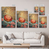 Gemstone Painting Print, Framed Canvas Print, Gemstones Wall Art, Precious Stone Painting, Red Gem, Ruby Painting, Antique Minerals Art