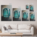 Watercolor Painting Print of an Emerald, Genstones Painting, Gemstone Painting, Emerald Wall Art, Emerald Green Home Decor, Kitsch Art