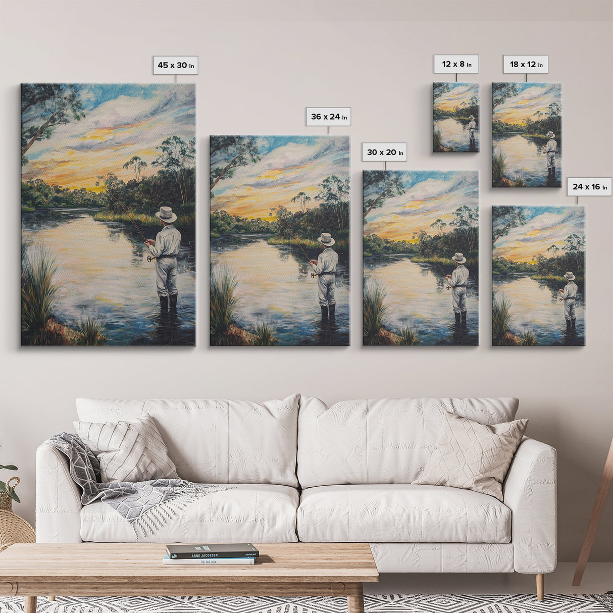 Fly Fishing Wall Art - Framed Canvas Print - Fly Fishing Painting, Fly Fishing Art, Gift Idea for Fisher, Fishing Gift Idea