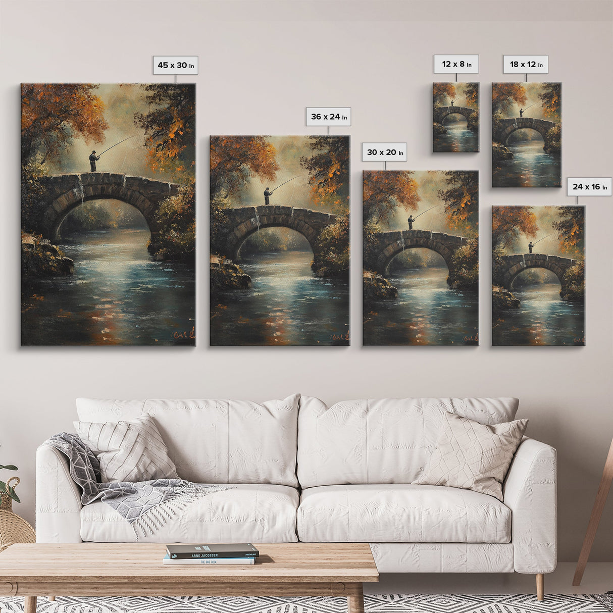 Fly Fishing Art Print on Canvas - Outdoors Gift Idea - Gift For Dad - Fly Fishing Art - Fly Fishing Painting - Trout Fishing - Outdoorsman Gift