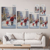 Santa in the Town Square, Framed Cavnas Print, Christmas Decor, Christmas Wall Art, Rustic Wall Art, Retro Christmas Wall Art