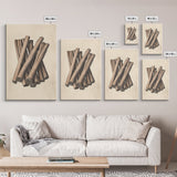 Christmas Cinnamon Sticks Canvas Print - Framed Canvas - Minimalist Christmas Art - Boho Christmas Art - Rustic Christmas Art