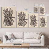 Retro Cinnamon Sticks Canvas Print - Framed Canvas - Minimalist Christmas Art - Boho Christmas Art - Rustic Christmas Art