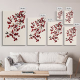Vintage Holly Berries Canvas Print - Framed Canvas - Minimalist Christmas Art - Boho Christmas Art - Rustic Christmas Art