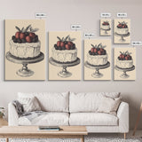 Kitchen Wall Art, Cake Painting Still Life Framed Canvas Print, Dining Room Wall Artt