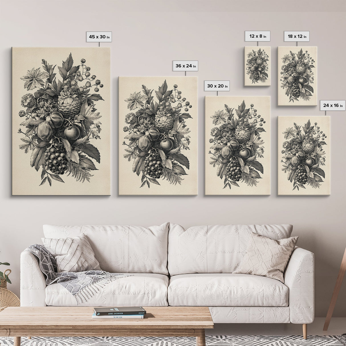 Vintage Christmas Wall Art Canvas Print - Framed Canvas - Minimalist Christmas Art - Boho Christmas Art - Rustic Christmas Art