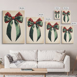 Gift Bow Canvas Print - Framed Canvas - Minimalist Christmas Art - Boho Christmas Art - Rustic Christmas Art