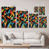 Fall Leaves Abstract Art Print, Wood Framed Art, Retro Mid-Century Modern Botanical Pattern Wall Art Print, 1950s Style Home Decor