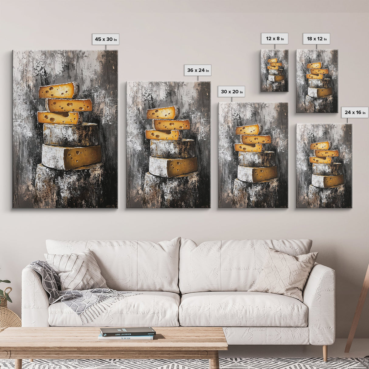 Stack Of Cheese Painting Print - Victorian Still Life Oil Painting of Cheese Rustic Farmhouse Kitchen Art - Kitchen Decor - Gift Idea For Chef