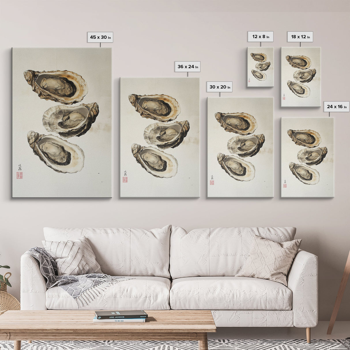 Wabi Sabi Oyster Pearl Watercolor Painting Print, Coastal Art, Gift For Her Or Him, Japanese style Artwork, Oyster Shell Painting, Oyster Art