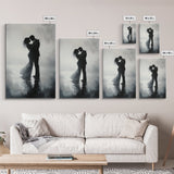 Oil Painting Print Of a Couple Dancing, Wood Framed Wall Art, Wedding Gift Idea, Wedding Decoration, Couple Dancing Art, Couple Painting