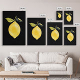 Lemon Oil Painting Print, Vintage Still Life of a Lemon, Antique Fruit Art Print, Still Life Wall Art, Lemon Painting, Framed Canvas Print