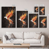 Graffiti Punk Art, Phoenix In Flames, Retribution, Framed Canvas Print, The Phoenix, Framed Wall Art, Original Painting Phoenix