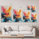 Watercolor Painting Print of a Phoenix In Flames, Retribution, Framed Canvas Print, The Phoenix, Framed Wall Art, Original Painting Phoenix
