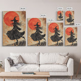 It's All Downhill From Here, Framed Canvas Print, Wabi Sabi Witch Decor, Witch Painting, Witchy Gift, Witchy Home Decor