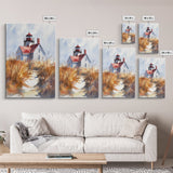 Maine Wall Art, Canvas Print, Ready To Hang Wall Art With Wood Frame, Maine Watercolor Painting, Nautical Home Decor